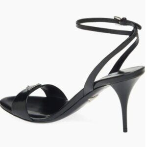 PRADA BLACK - Triangle Logo Ankle Strap Sandal (Women) (36.5/6)